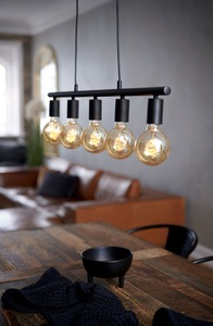 PACO Nordlux E27 5x25W Kovová závěsná lampa černá small 1