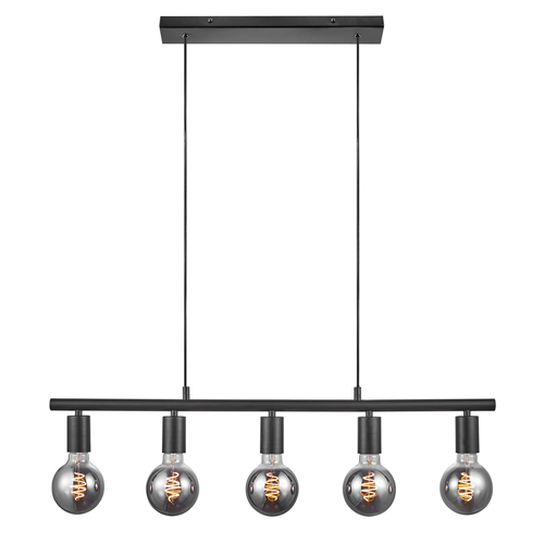 Kontrola PACO Nordlux E27 5x25W Kovová závěsná lampa černá