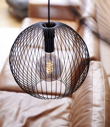 Kontrola BERONI Nordlux E27 60W kovová závěsná lampa černá