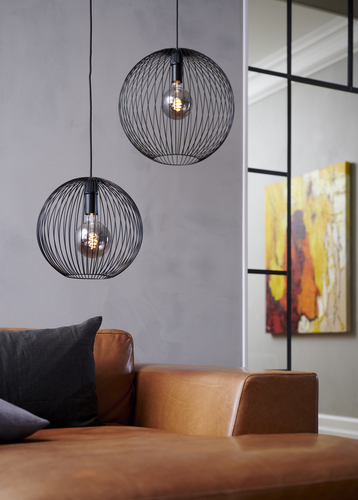 Kontrola BERONI Nordlux E27 60W kovová závěsná lampa černá