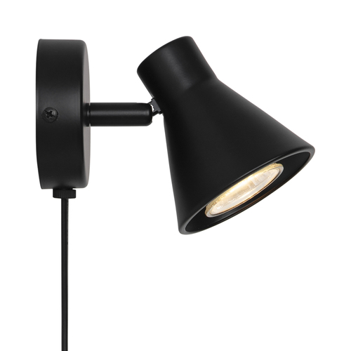 Kontrola EIK Nordlux GU10 35W kovová černá nástěnná lampa.