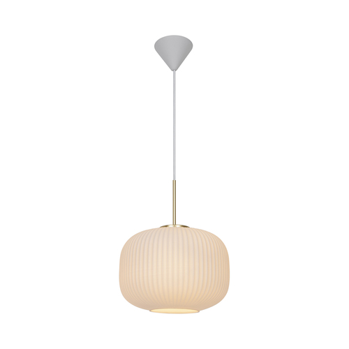 Kontrola Závěsná lampa MILFORD Nordlux E27 40W Skleněná bílá