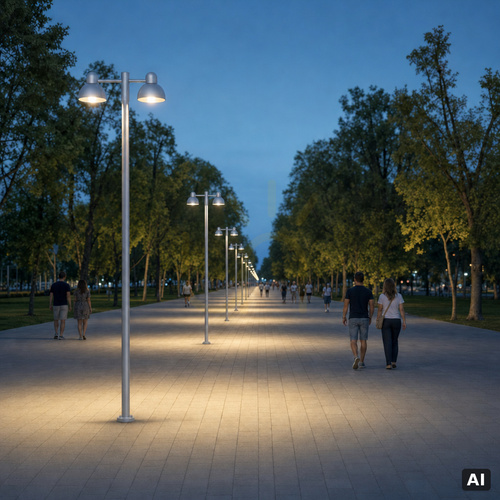 Kontrola Zahradní svítidlo NORLYS Koster Double 1175AL hliník RAL 9006 LED 37 W