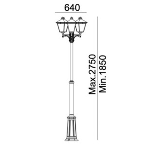 LONDON 483WH 3 x E27 bílá zahradní / parková lucerna - premium NORLYS small 2