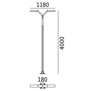 Trysil 1042 Black 9005 400cm 23,3W 3000K zahradní/parkové svítidlo Norlys small 2