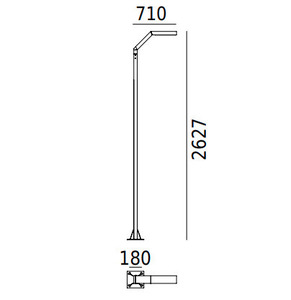 Zahradní/parkové svítidlo Trysil 1055 Graphite 7016 263cm 8,7W 4000K Norlys small 1