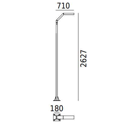 Kontrola Zahradní/parkové svítidlo TRYSIL 1058BL Černá RAL-9005 263cm 8,6W 3000K - NORLYS