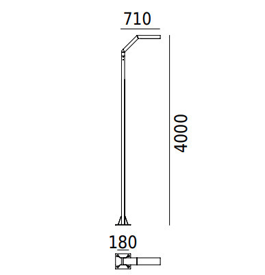 Kontrola Trysil 1085 Hliník 9006 400cm 17W 4000K Zahradní/parkové svítidlo Norlys
