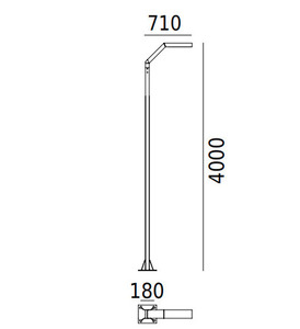 Zahradní/parková lucerna TRYSIL 1091BL černá RAL-9005 400cm 12,2W - NORLYS small 1