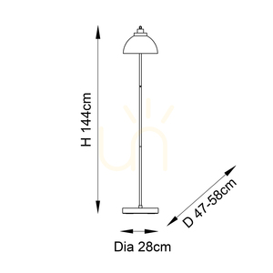 Stojací lampa Endon Caspa 100045 – lesklý nikl, zrcadlové sklo, E27, 144 cm small 7