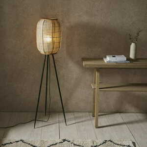 Stojací lampa Endon Zaire černá béžová E27 101687 small 1