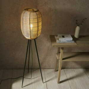 Stojací lampa Endon Zaire černá béžová E27 101687 small 4