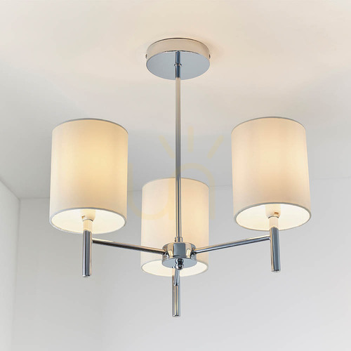 Kontrola Stropní lustr Endon Brio BRIO-3CH, 3×E14, chrom a lomená bílá, 50 cm