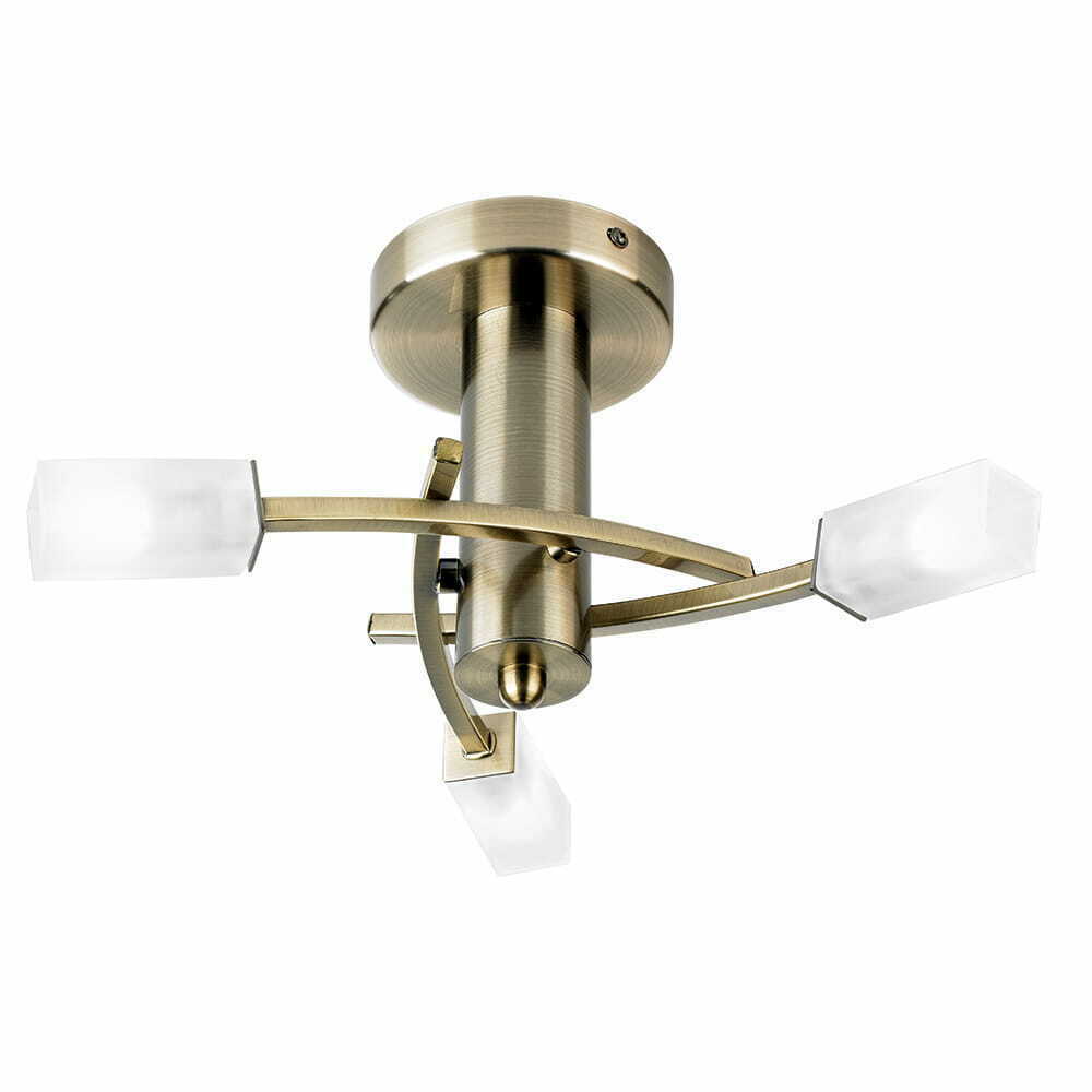 Endon Havana 3-Light Brass White Classic Ceiling Light 40cm