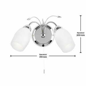 Nástěnné svítidlo Endon Meadow chrom/bílé 2xE14 LED 2007-2WBCH small 1