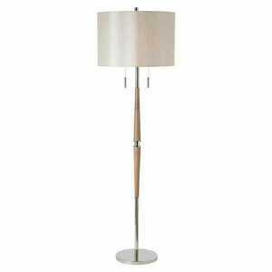 Stojací lampa Endon Altesse béžová/chrom dřevo 2xE27 171 cm small 0
