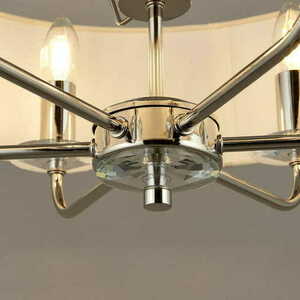 Závěsná lampa Endon Nixon 60179 bílá/chrom 6xE14 55 cm small 1