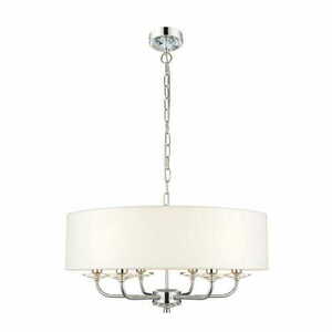 Závěsná lampa Endon Nixon 60179 bílá/chrom 6xE14 55 cm small 0