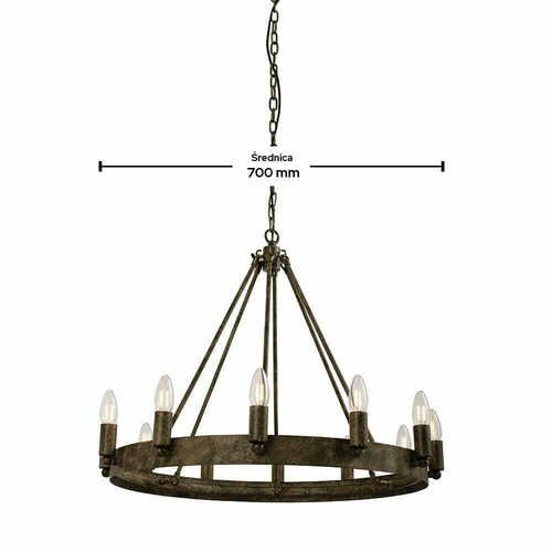 Kontrola Závěsné svítidlo Endon Chevalier 61026 12xE14 stříbrno-hnědé 70 cm