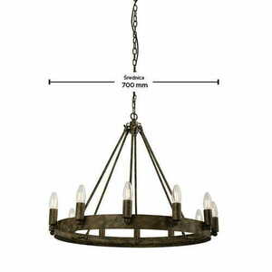 Závěsné svítidlo Endon Chevalier 61026 12xE14 stříbrno-hnědé 70 cm small 1