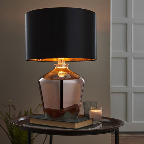 Kontrola Stojací lampa Endon Waldorf černá/měděná E27 61149