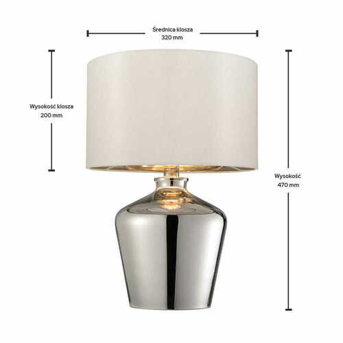 Kontrola Stojací lampa Endon Waldorf bílá chrom E27 47 cm