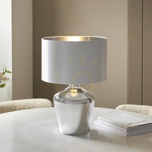 Stolní lampa Endon Waldorf 61198 – chrom, stínidlo v barvě slonové kosti, 47 cm small 4