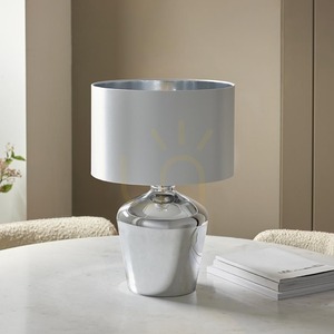 Stolní lampa Endon Waldorf 61198 – chrom, stínidlo v barvě slonové kosti, 47 cm small 5