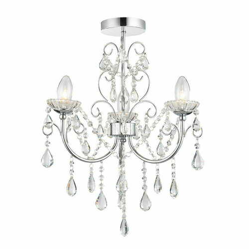 Kontrola Stropní svítidlo Endon Tabitha 61251 chrom křišťálové 3xG9 IP44 dimmable