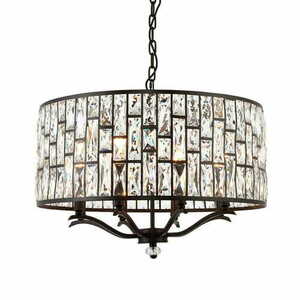 Přívěsek světla Endon Belle 69391 hnědý křišťál 8xE14 LED stmívatelné 62 cm small 0