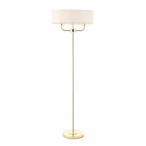 Stojací lampa Endon Nixon 70563 bílá/zlatá mosaz 2xE14 157 cm small 0