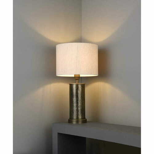 Kontrola Stojací lampa Endon Indara béžová/mosaz E27 57 cm 71591