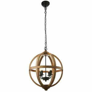 Závěsné svítidlo Endon Toba 4x E14 dřevo hnědé 43 cm 73575 small 1