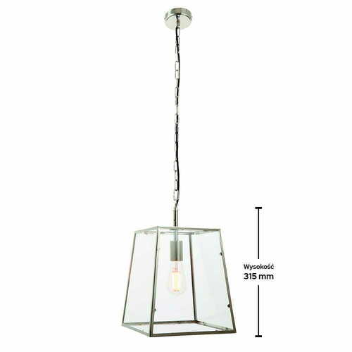 Kontrola Závěsná lampa Endon Hurst stříbrná sklo ocel E27 76225