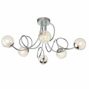 Stropní svítidlo Endon Auria 76349 chrom, 6 x G9, čiré sklo a korálkový drát, Ø71 cm, stmívatelné small 0