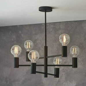 Stropní svítidlo Endon Studio 76502 černé ocelové E27 6x LED small 6