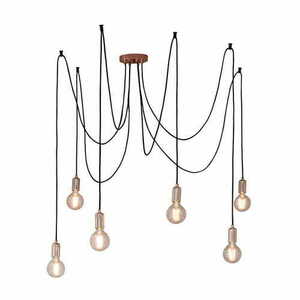 Závěsné svítidlo Endon Studio 76580 měděné/černé, 6× E27 small 2