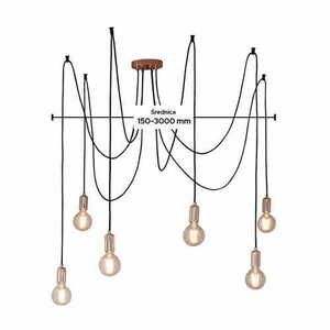 Závěsné svítidlo Endon Studio 76580 měděné/černé, 6× E27 small 3