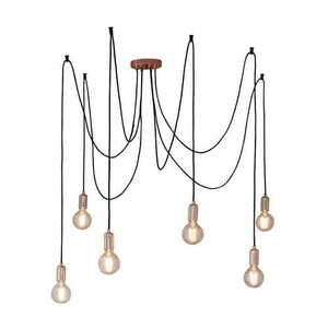 Závěsné svítidlo Endon Studio 76580 měděné/černé, 6× E27 small 4