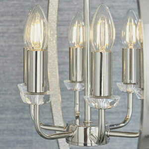 Závěsná lampa Endon Ritz 81508 nikl 6xE14 křišťálová small 2