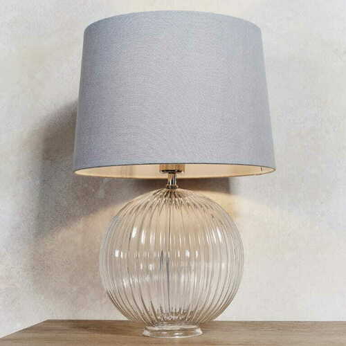 Kontrola Stojací lampa Endon Jemma 81896, stříbrná, sklo a ocel