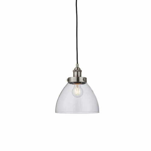 Kontrola Závěsná lampa Endon Hansen stříbrná sklo E27 40W 91738