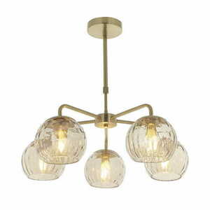 Závěsná lampa Endon Dimple 5 světel mosaz/sklo 59 cm 91969 small 3