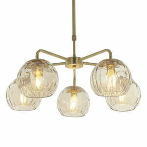 Závěsná lampa Endon Dimple 5 světel mosaz/sklo 59 cm 91969 small 0
