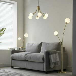 Stojací lampa Endon Bloom bílá sklo ocel 2xG9 92218 small 3