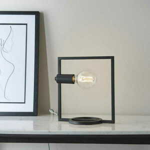 Stojací lampa Endon obdélníková černá ocel E27 92224 small 1