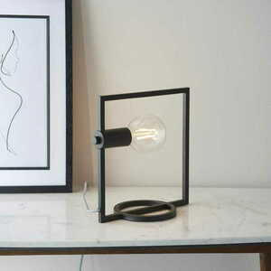 Stojací lampa Endon obdélníková černá ocel E27 92224 small 4