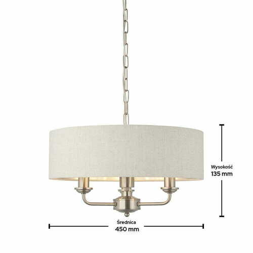 Kontrola Závěsná lampa Endon Highclere 94361 bílá chrom 3xE14 45 cm