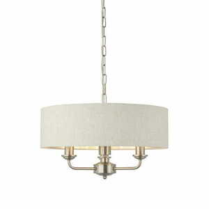 Závěsné svítidlo Endon Highclere 94361 3xE14 přírodní len/chrom Ø45 cm small 2