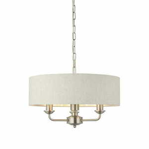 Závěsné svítidlo Endon Highclere 94361 3xE14 přírodní len/chrom Ø45 cm small 0